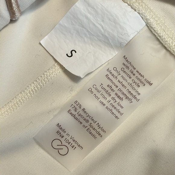 Calia Cream Leggings with Tan Waistband - Picture 4 of 6